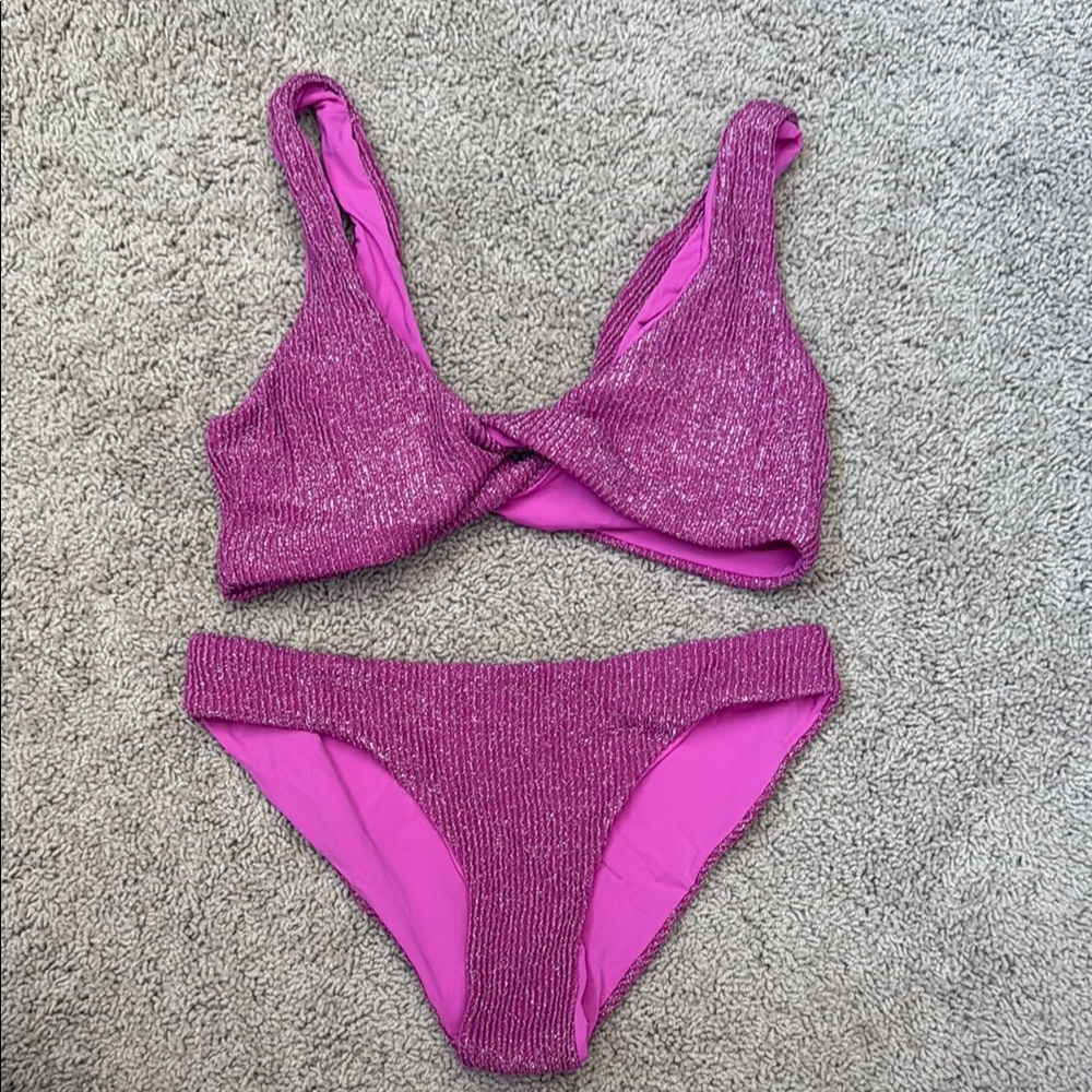 Vibrant Magenta Twist Bikini Set